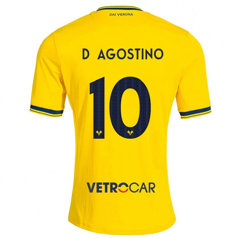 Danxen Pánské Samuele D'agostino #10 Žlutá Červená Daleko Hráčské Dresy 2026/27 Dres