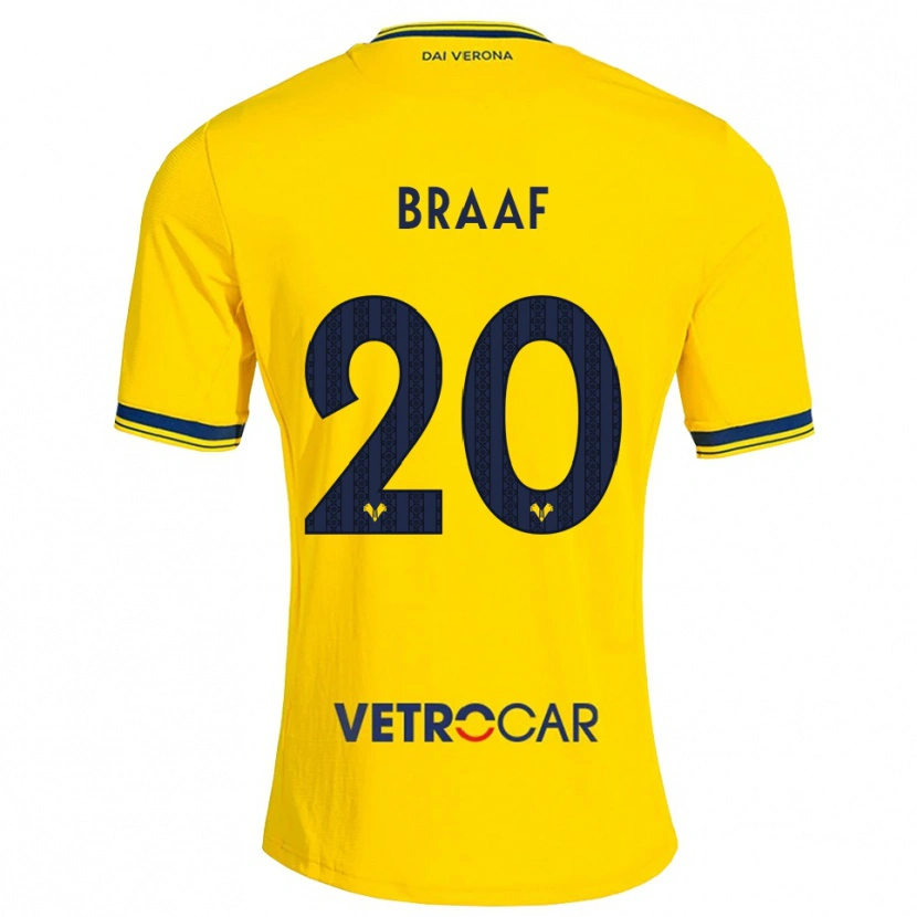 Danxen Pánské Jayden Braaf #20 Žlutá Červená Daleko Hráčské Dresy 2026/27 Dres