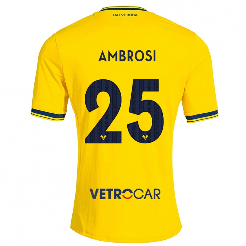 Danxen Pánské Caterina Ambrosi #25 Žlutá Červená Daleko Hráčské Dresy 2026/27 Dres