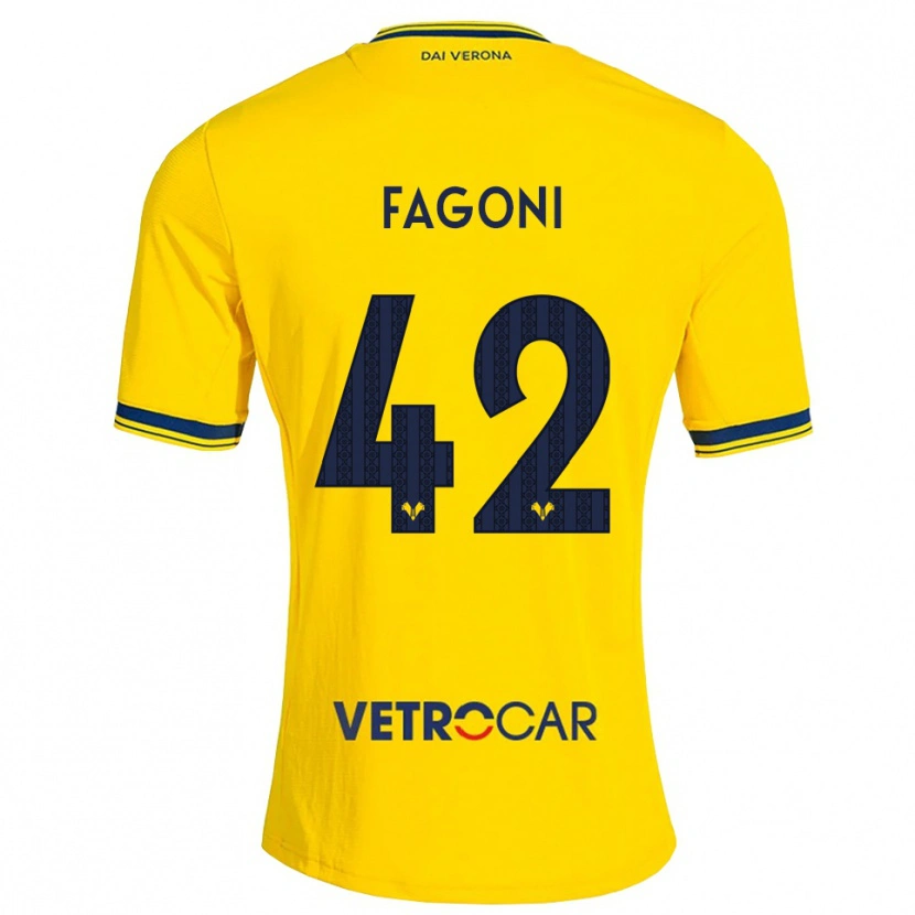 Danxen Pánské Marco Fagoni #42 Žlutá Červená Daleko Hráčské Dresy 2026/27 Dres