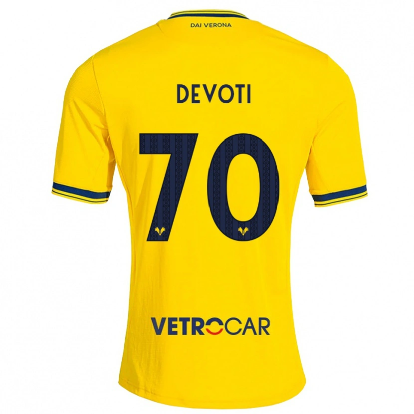 Danxen Pánské Andrea Devoti #70 Žlutá Červená Daleko Hráčské Dresy 2026/27 Dres