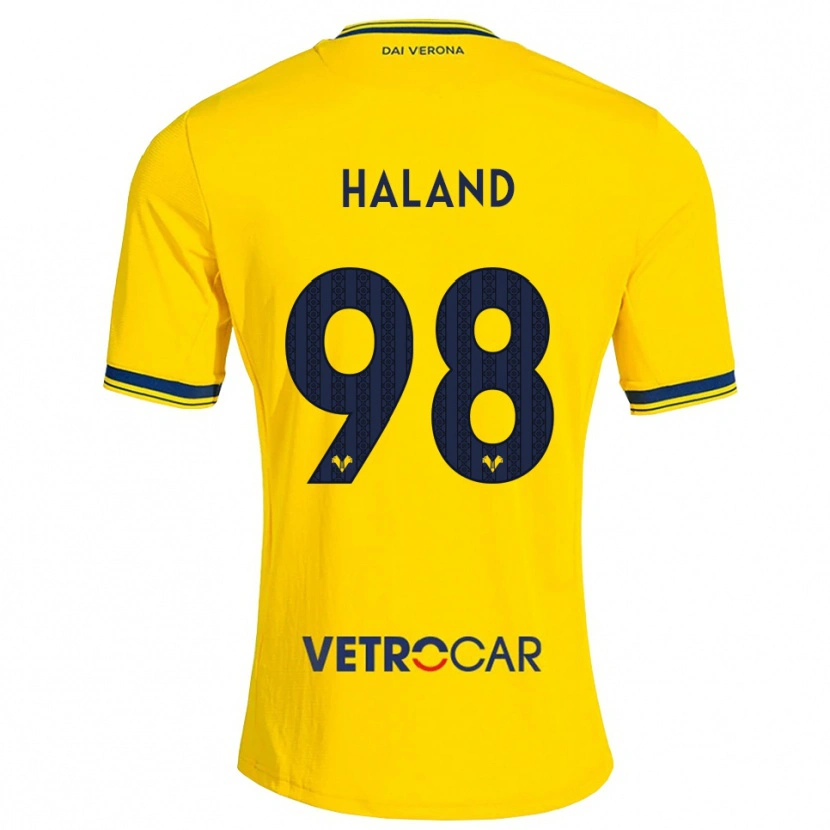 Danxen Pánské Benedicte Iversen Håland #98 Žlutá Červená Daleko Hráčské Dresy 2026/27 Dres