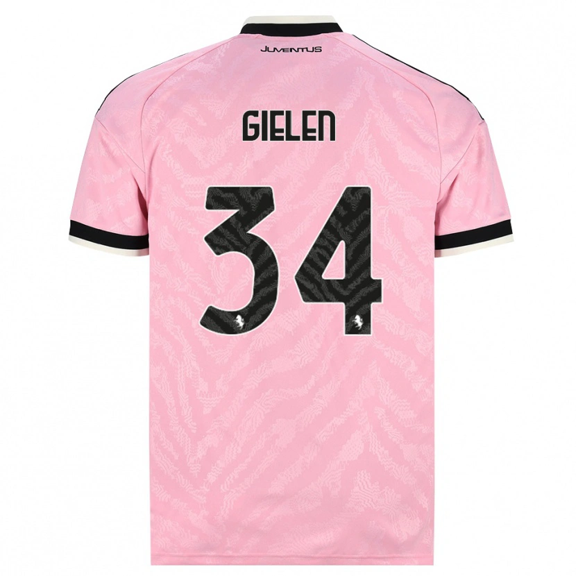Danxen Pánské Wout Gielen #34 Růžová Černá Daleko Hráčské Dresy 2026/27 Dres