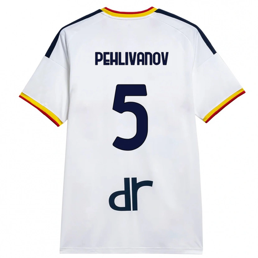 Danxen Pánské Cristian Pehlivanov #5 Bílá Žlutá Červená Daleko Hráčské Dresy 2026/27 Dres