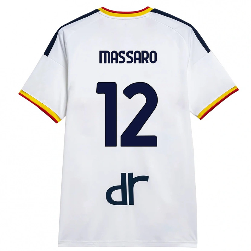 Danxen Pánské Gianmaria Massaro #12 Bílá Žlutá Červená Daleko Hráčské Dresy 2026/27 Dres