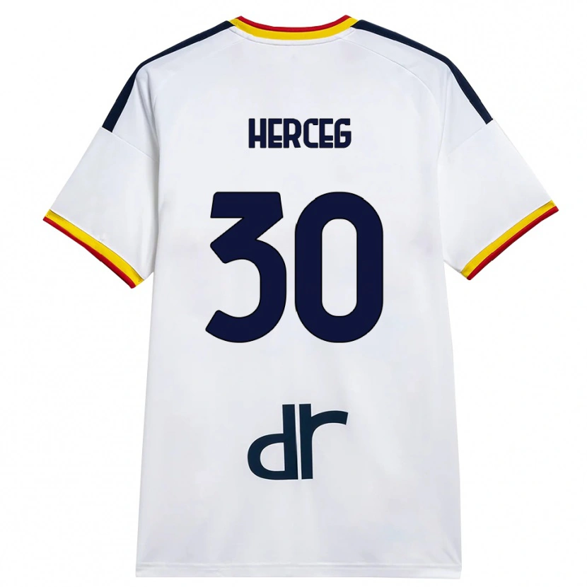 Danxen Pánské Lovro Herceg #30 Bílá Žlutá Červená Daleko Hráčské Dresy 2026/27 Dres