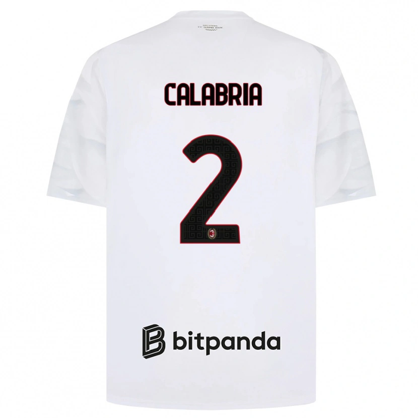 Danxen Pánské Davide Calabria #2 Bílá Červená Černá Daleko Hráčské Dresy 2026/27 Dres