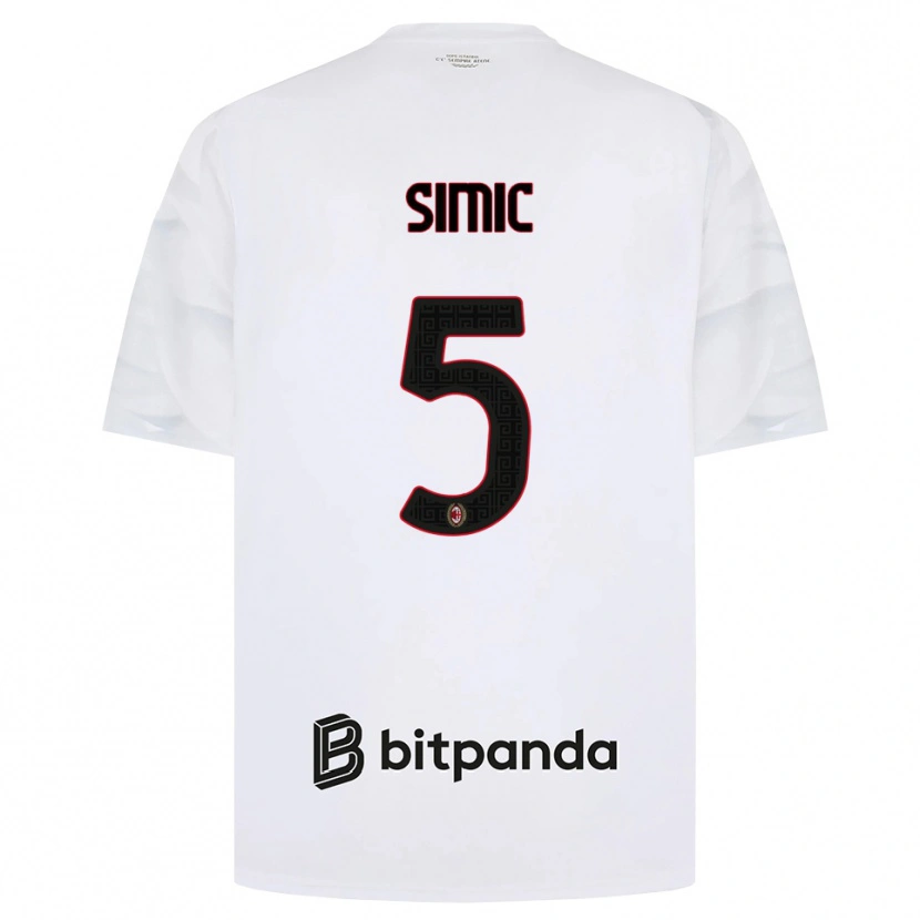 Danxen Pánské Jan-Carlo Simic #5 Bílá Červená Černá Daleko Hráčské Dresy 2026/27 Dres