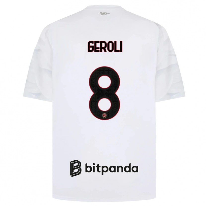 Danxen Pánské Matteo Geroli #8 Bílá Červená Černá Daleko Hráčské Dresy 2026/27 Dres