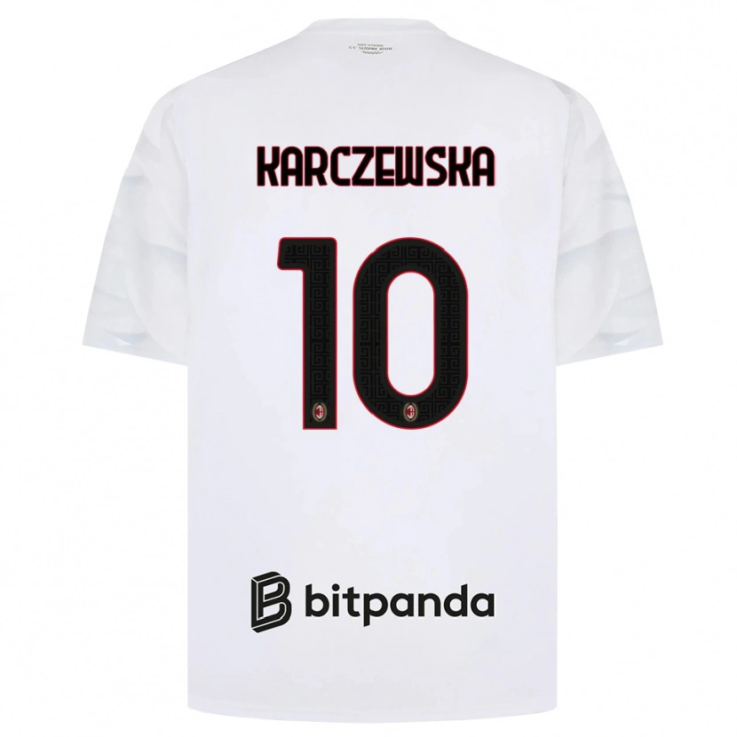 Danxen Pánské Nikola Karczewska #10 Bílá Červená Černá Daleko Hráčské Dresy 2026/27 Dres