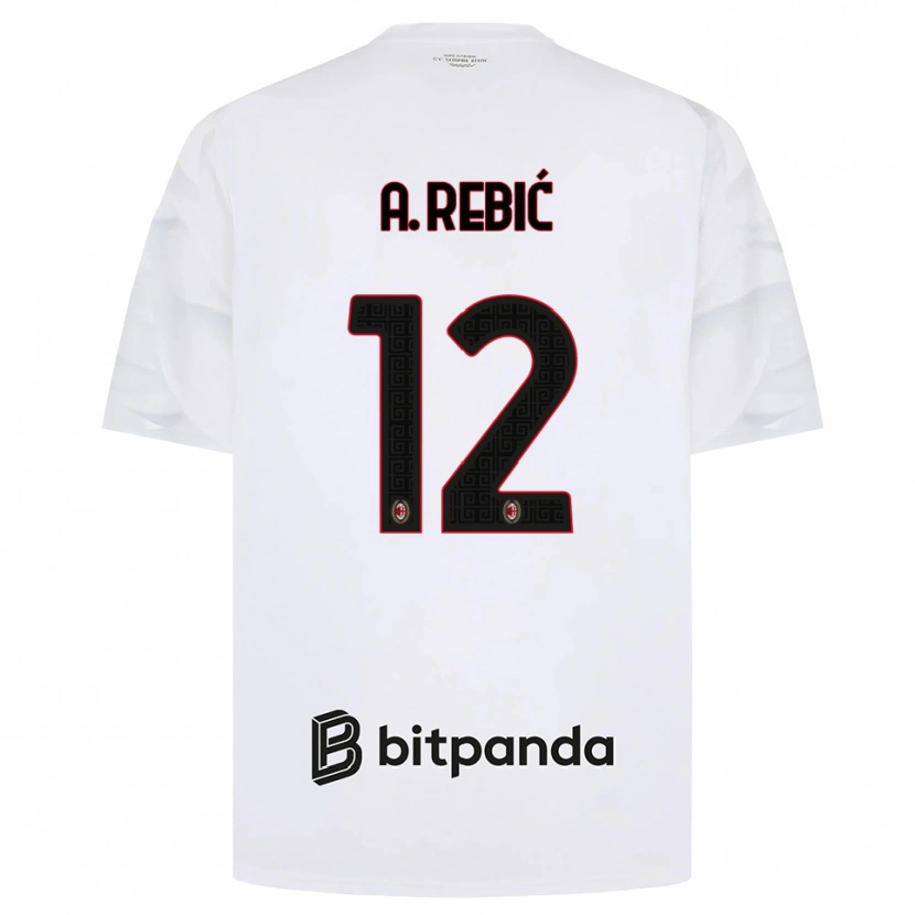 Danxen Pánské Ante Rebic #12 Bílá Červená Černá Daleko Hráčské Dresy 2026/27 Dres