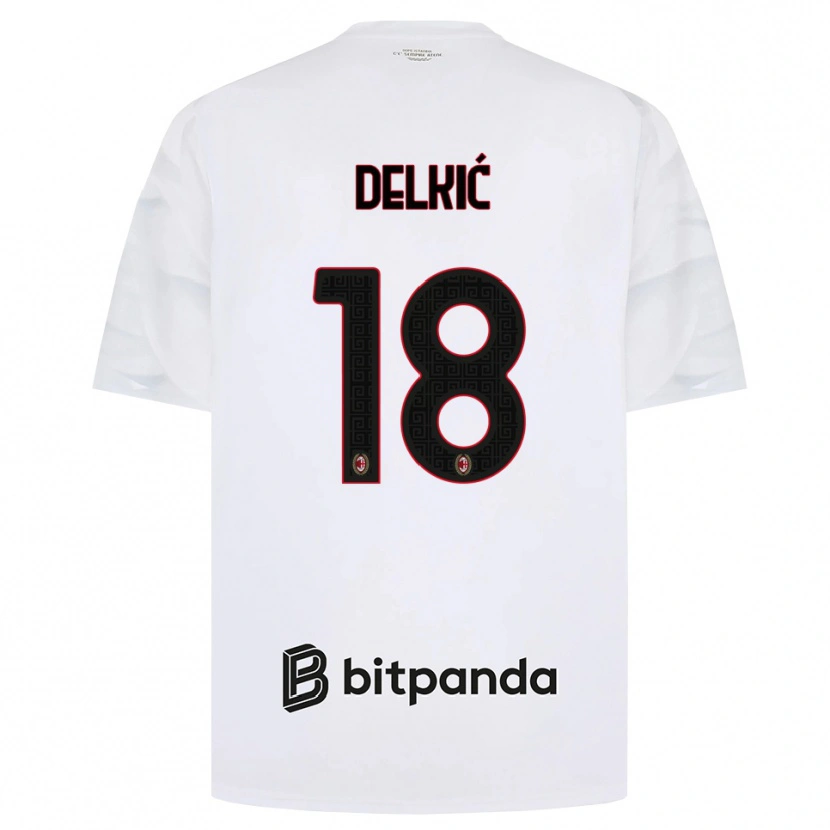 Danxen Pánské Dino Delkić #18 Bílá Červená Černá Daleko Hráčské Dresy 2026/27 Dres