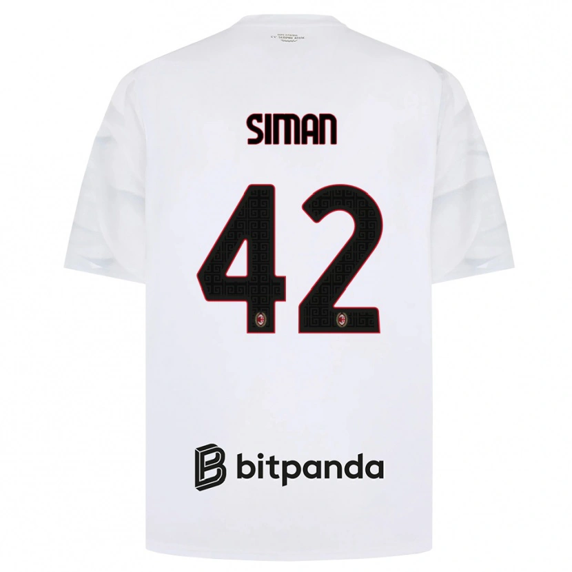 Danxen Pánské Alexandru Șiman #42 Bílá Červená Černá Daleko Hráčské Dresy 2026/27 Dres
