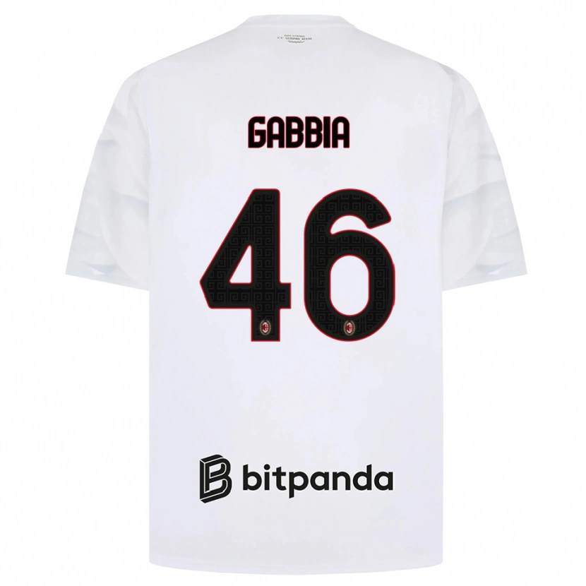 Danxen Pánské Matteo Gabbia #46 Bílá Červená Černá Daleko Hráčské Dresy 2026/27 Dres