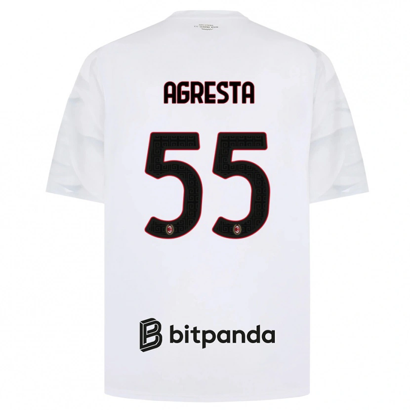 Danxen Pánské Stefano Agresta #55 Bílá Červená Černá Daleko Hráčské Dresy 2026/27 Dres
