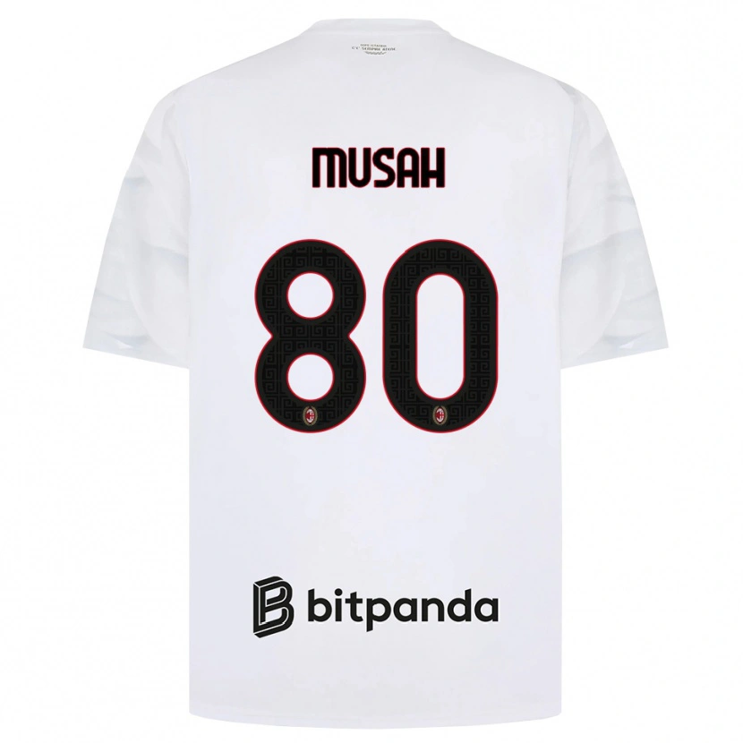 Danxen Pánské Yunus Musah #80 Bílá Červená Černá Daleko Hráčské Dresy 2026/27 Dres