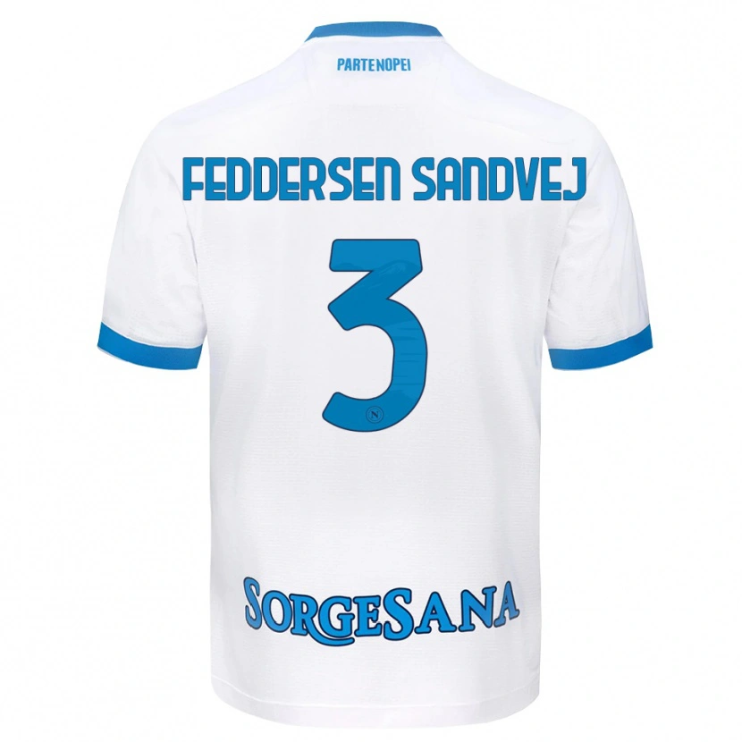 Danxen Pánské Cecilie Feddersen Sandvej #3 Bílá Světle Modrá Daleko Hráčské Dresy 2026/27 Dres