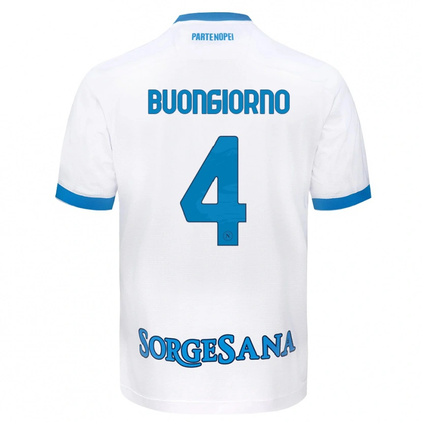 Danxen Pánské Alessandro Buongiorno #4 Bílá Světle Modrá Daleko Hráčské Dresy 2026/27 Dres
