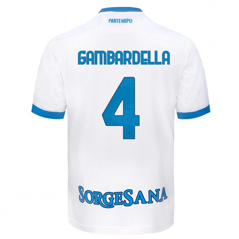 Danxen Pánské Vittorio Gambardella #4 Bílá Světle Modrá Daleko Hráčské Dresy 2026/27 Dres