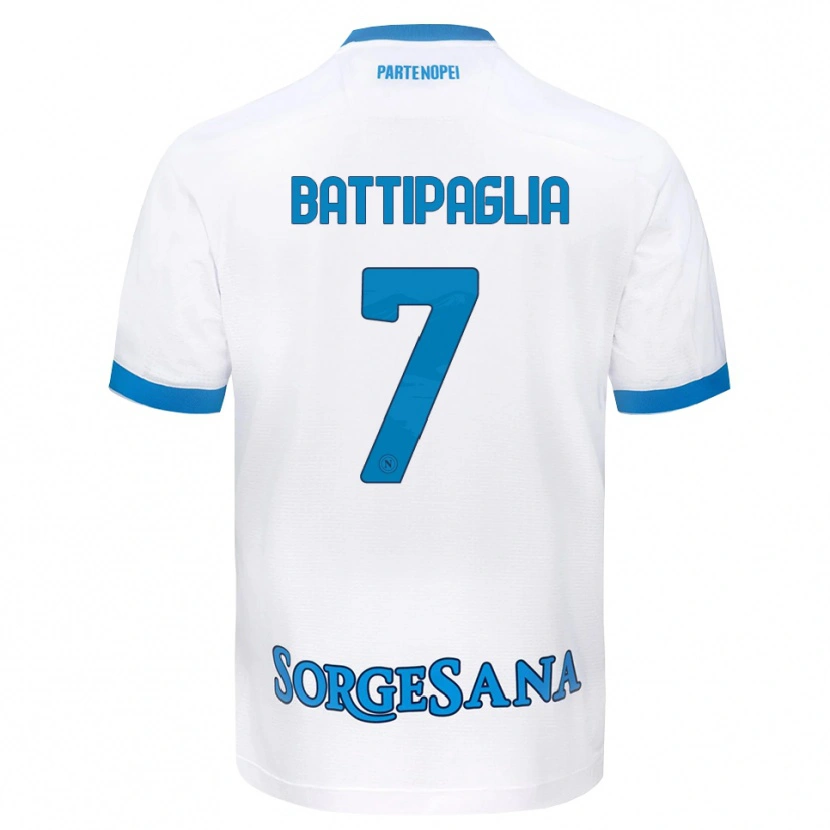 Danxen Pánské Antonio Battipaglia #7 Bílá Světle Modrá Daleko Hráčské Dresy 2026/27 Dres
