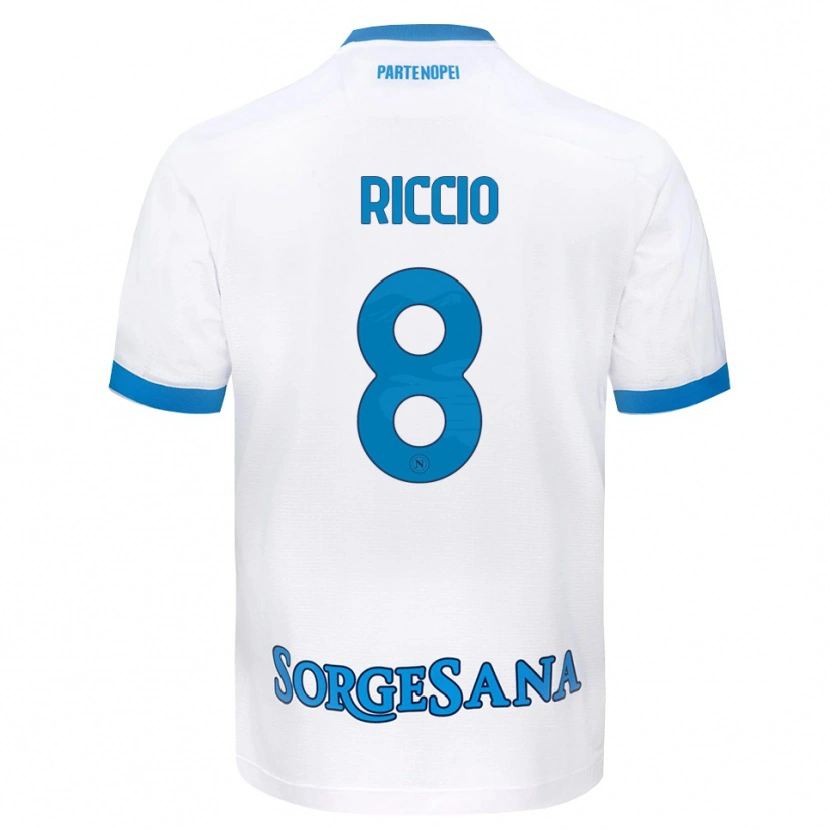 Danxen Pánské Luigi Riccio #8 Bílá Světle Modrá Daleko Hráčské Dresy 2026/27 Dres