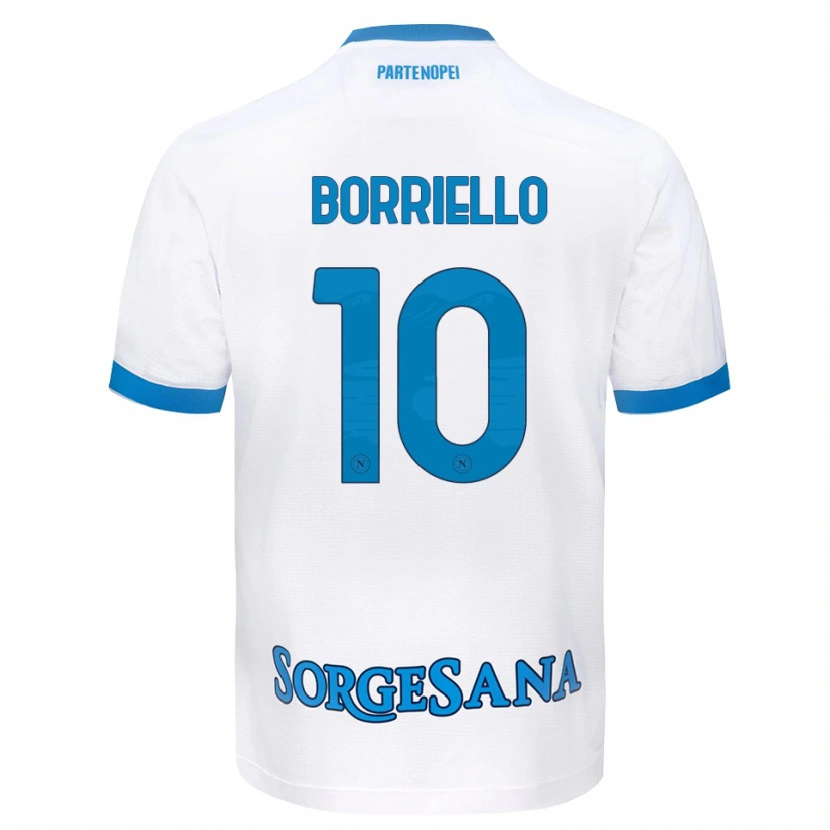 Danxen Pánské Salvatore Borriello #10 Bílá Světle Modrá Daleko Hráčské Dresy 2026/27 Dres