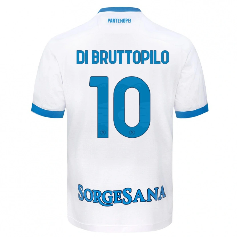 Danxen Pánské Giuseppe Ambrosino Di Bruttopilo #10 Bílá Světle Modrá Daleko Hráčské Dresy 2026/27 Dres