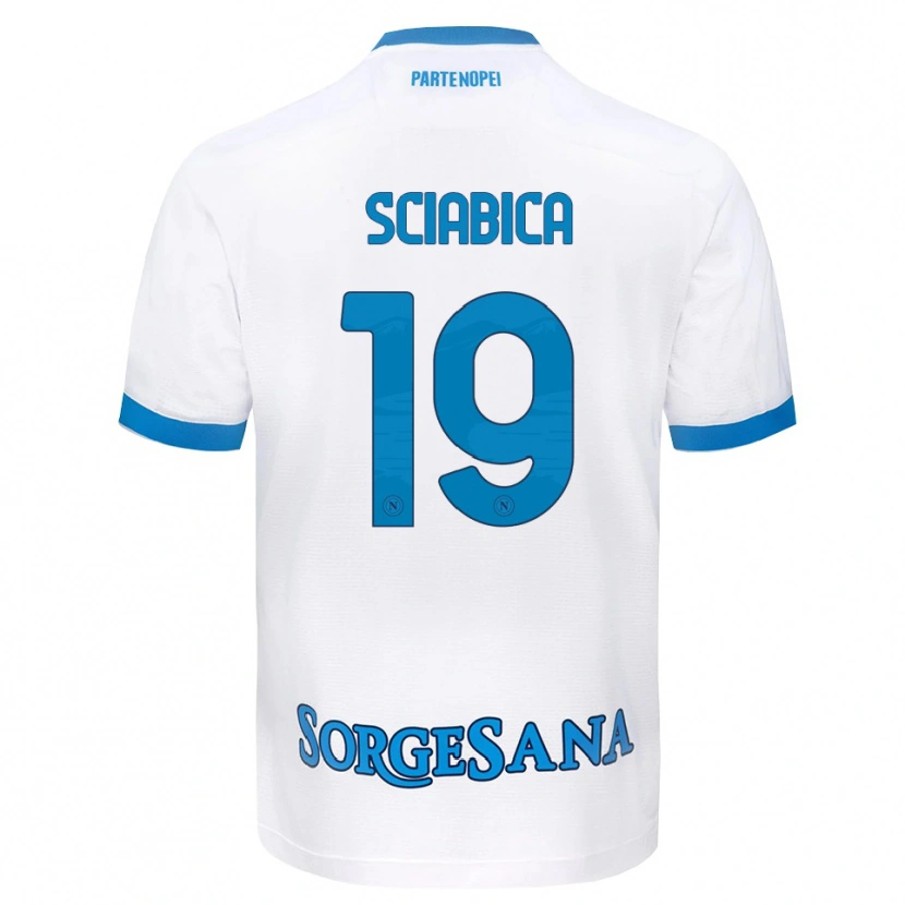 Danxen Pánské Manuela Sciabica #19 Bílá Světle Modrá Daleko Hráčské Dresy 2026/27 Dres