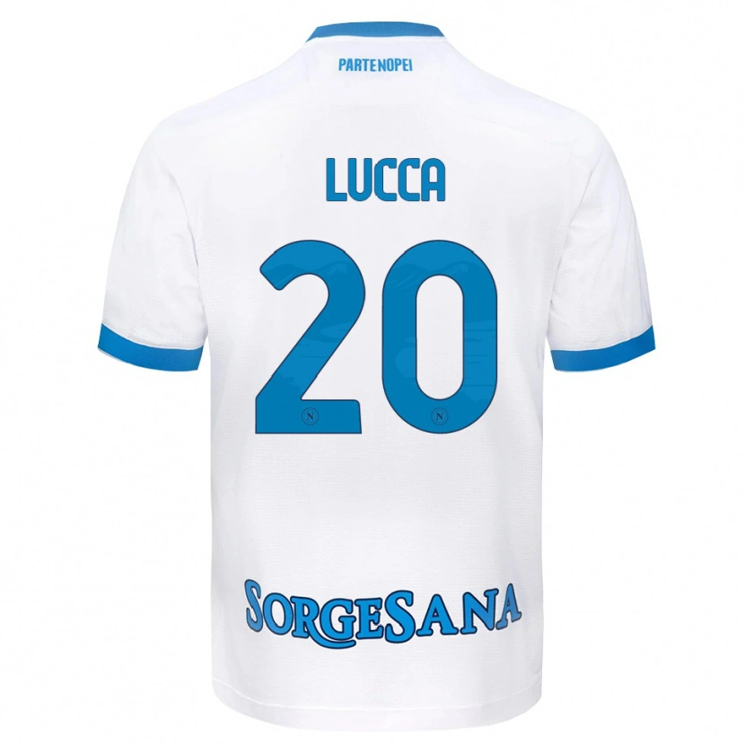 Danxen Pánské Lorenzo Lucca #20 Bílá Světle Modrá Daleko Hráčské Dresy 2026/27 Dres
