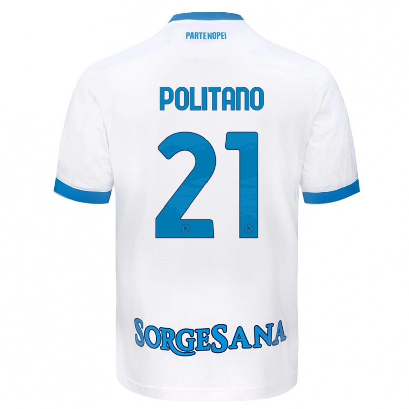 Danxen Pánské Matteo Politano #21 Bílá Světle Modrá Daleko Hráčské Dresy 2026/27 Dres