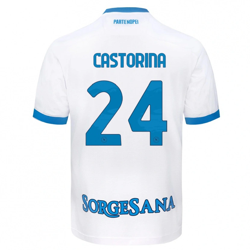 Danxen Pánské Alessandro Castorina #24 Bílá Světle Modrá Daleko Hráčské Dresy 2026/27 Dres
