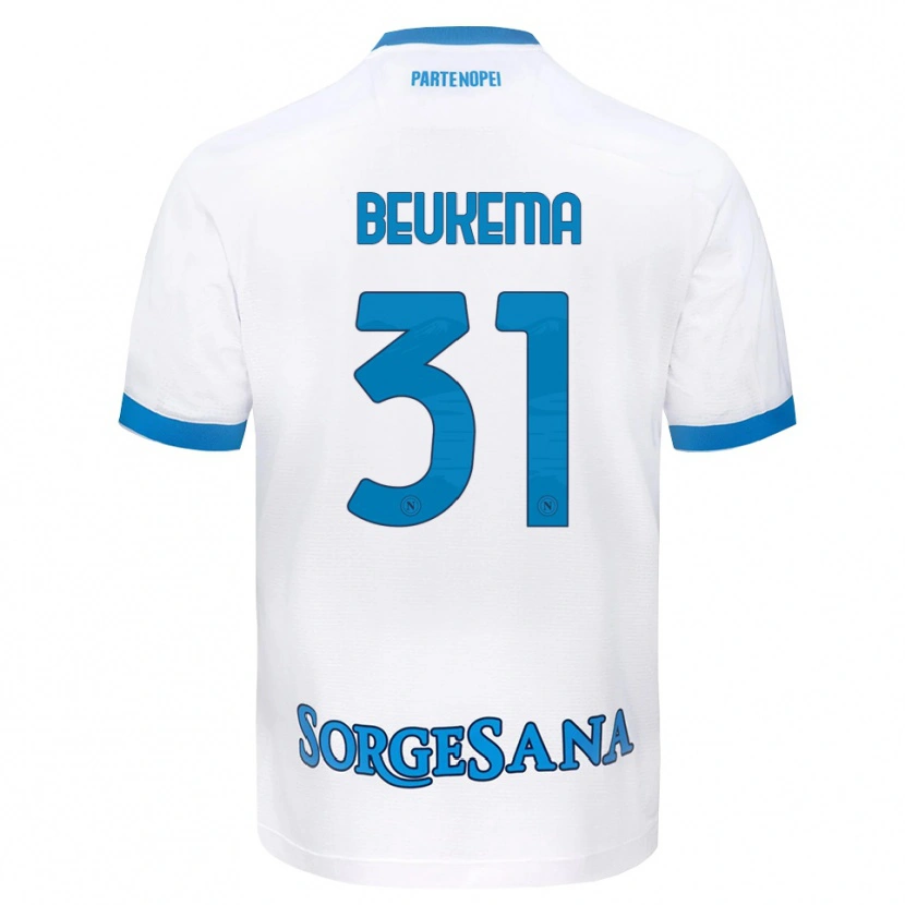 Danxen Pánské Sam Beukema #31 Bílá Světle Modrá Daleko Hráčské Dresy 2026/27 Dres