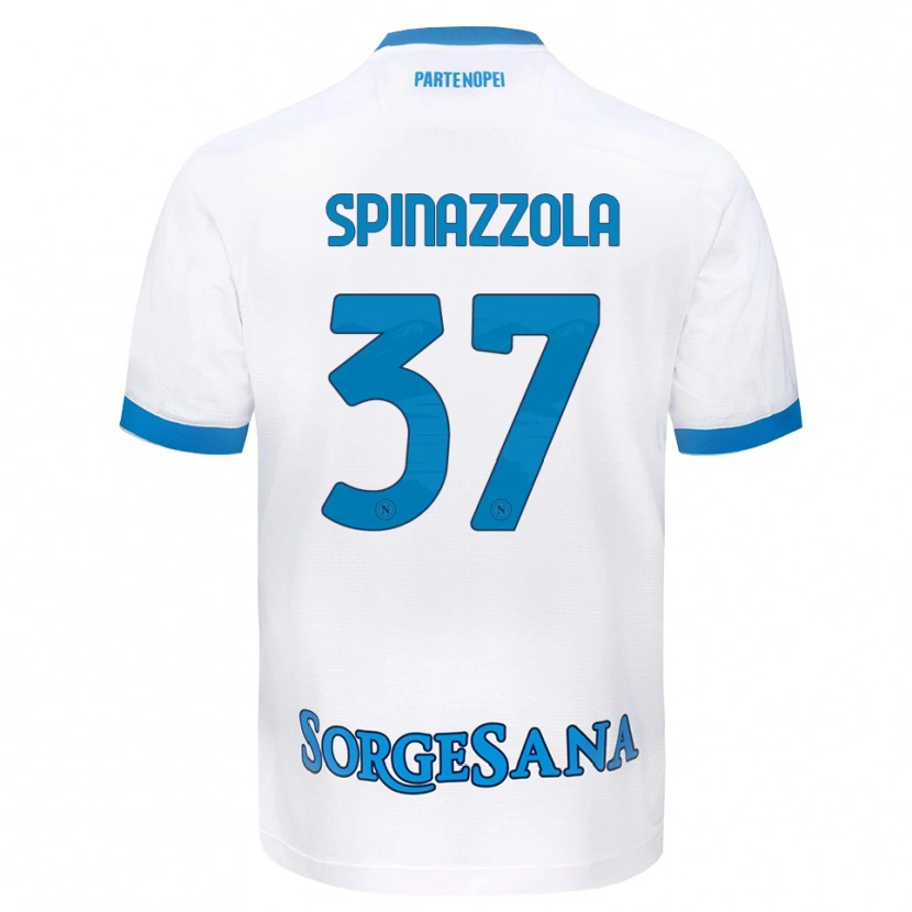 Danxen Pánské Leonardo Spinazzola #37 Bílá Světle Modrá Daleko Hráčské Dresy 2026/27 Dres