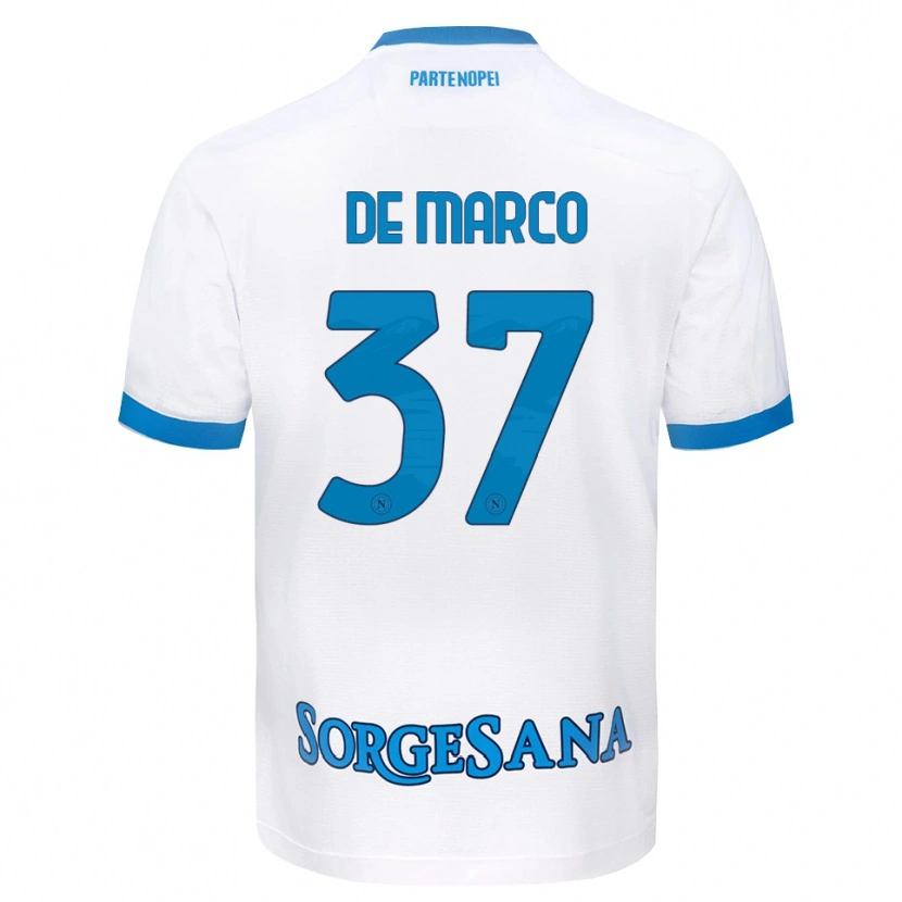 Danxen Pánské Francesco De Marco #37 Bílá Světle Modrá Daleko Hráčské Dresy 2026/27 Dres