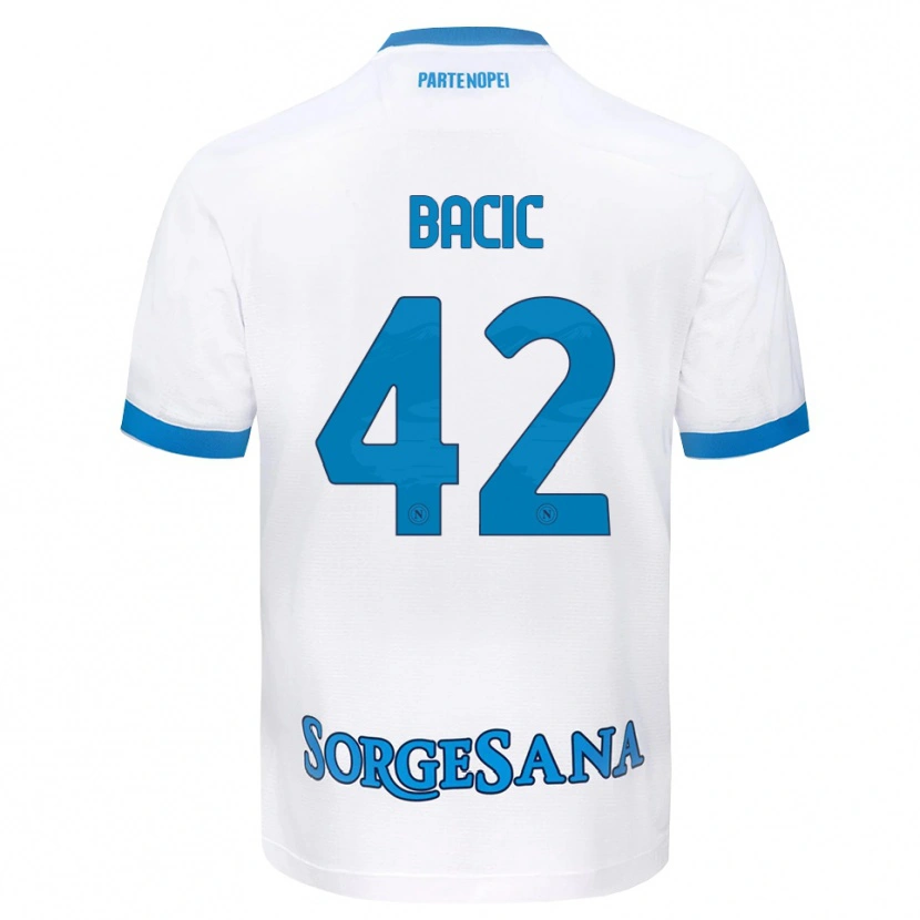 Danxen Pánské Doris Bačić #42 Bílá Světle Modrá Daleko Hráčské Dresy 2026/27 Dres