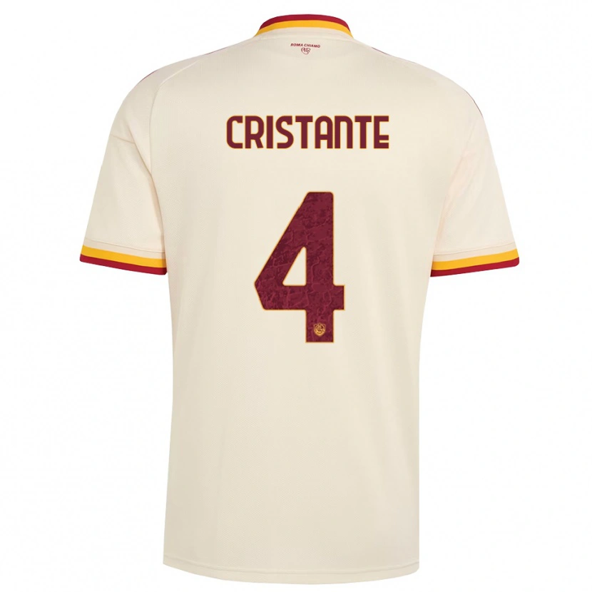 Danxen Pánské Bryan Cristante #4 Šampaňská Červená Žlutá Daleko Hráčské Dresy 2026/27 Dres