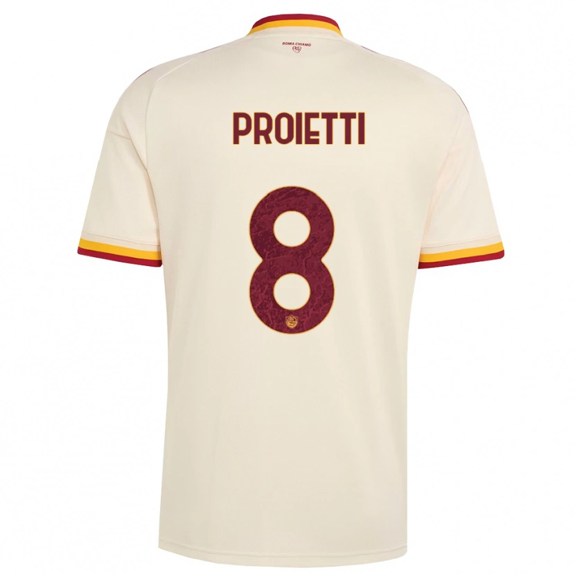 Danxen Pánské Mauro Proietti #8 Šampaňská Červená Žlutá Daleko Hráčské Dresy 2026/27 Dres