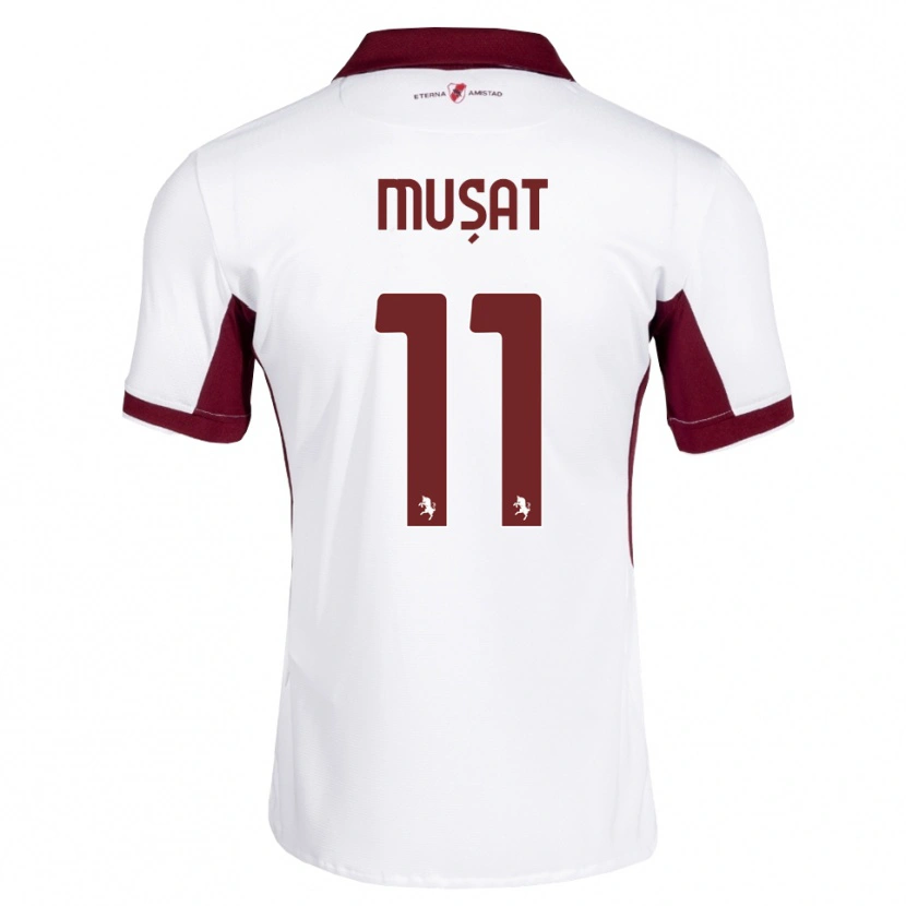 Danxen Pánské Nicolas Mușat #11 Tmavě Červená Bílá Červená Daleko Hráčské Dresy 2026/27 Dres