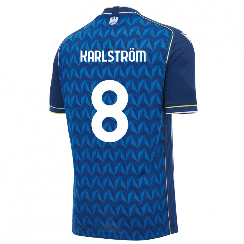 Danxen Pánské Jesper Karlström #8 Královská Modř Bílá Modrá Daleko Hráčské Dresy 2026/27 Dres