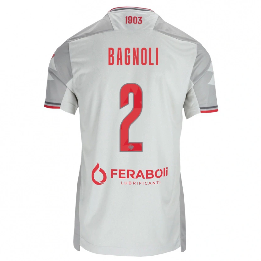 Danxen Pánské Edoardo Bagnoli #2 Šedá Bílá Červená Daleko Hráčské Dresy 2026/27 Dres