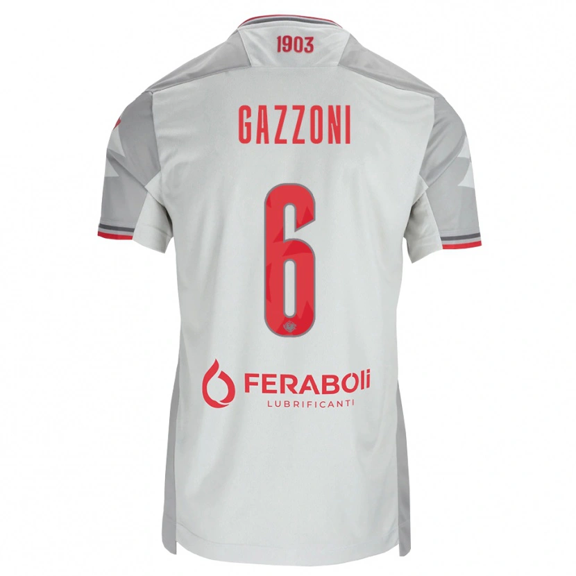 Danxen Pánské Matteo Gazzoni #6 Šedá Bílá Červená Daleko Hráčské Dresy 2026/27 Dres