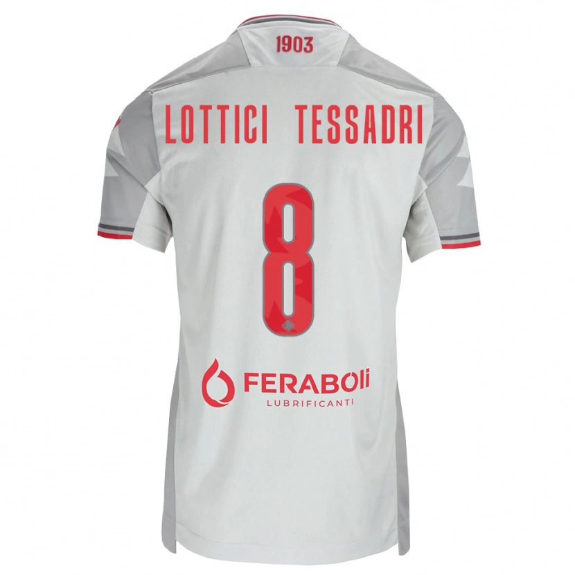 Danxen Pánské Simone Lottici Tessadri #8 Šedá Bílá Červená Daleko Hráčské Dresy 2026/27 Dres