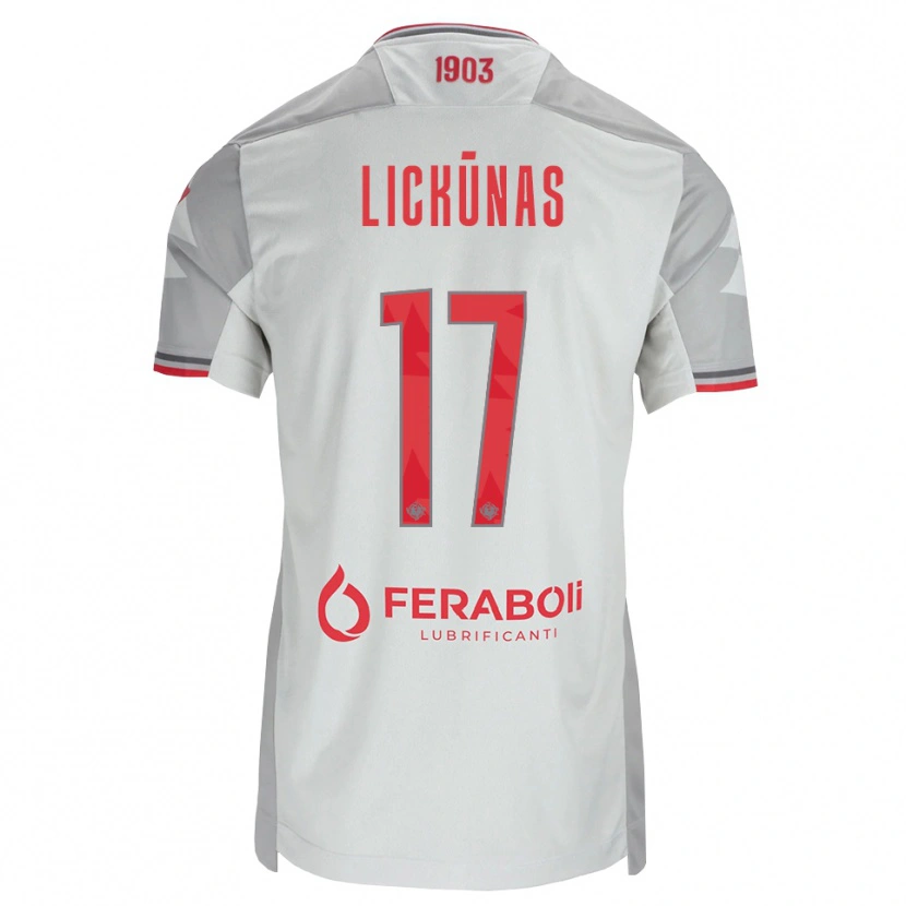 Danxen Pánské Adrian Lickūnas #17 Šedá Bílá Červená Daleko Hráčské Dresy 2026/27 Dres