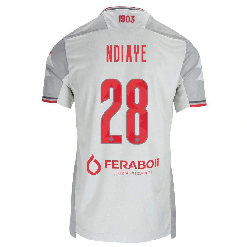 Danxen Pánské Maissa Ndiaye #28 Šedá Bílá Červená Daleko Hráčské Dresy 2026/27 Dres