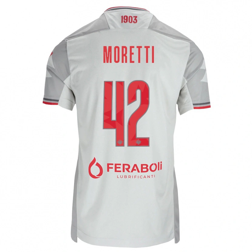 Danxen Pánské Lorenzo Moretti #42 Šedá Bílá Červená Daleko Hráčské Dresy 2026/27 Dres