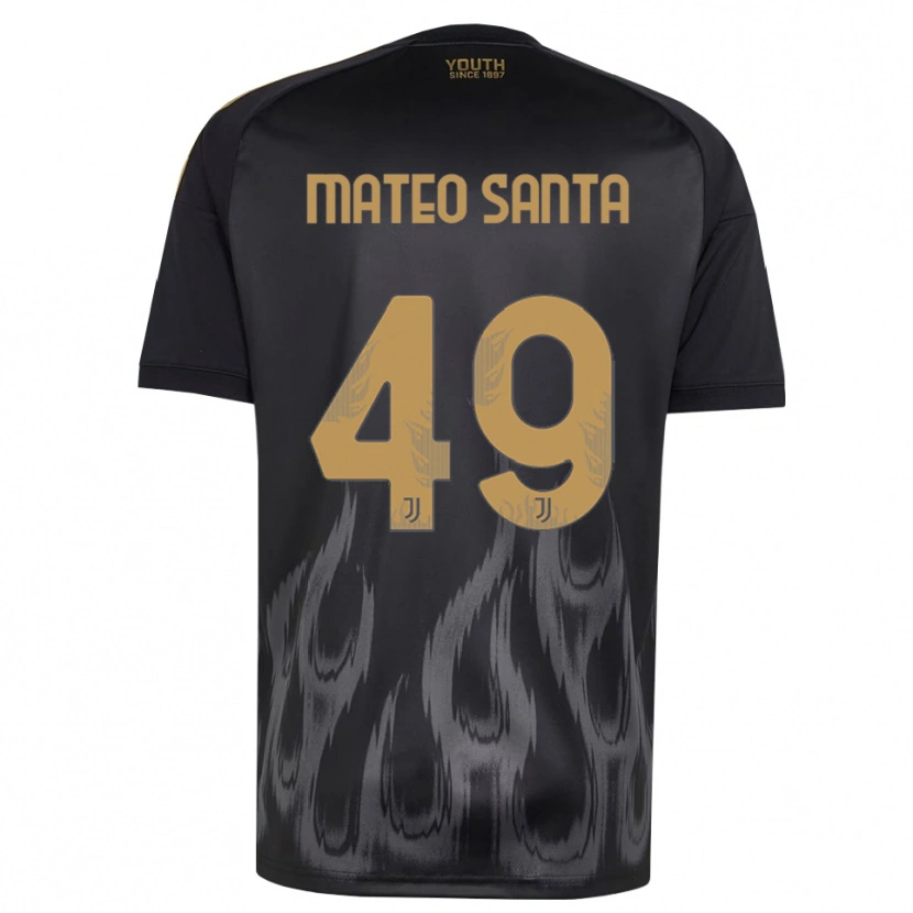 Danxen Pánské Mateo Santa Maria #49 Černá Hnědá Třetí Hráčské Dresy 2026/27 Dres
