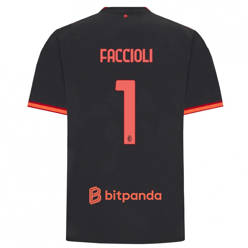 Danxen Pánské Pietro Faccioli #1 Černá Červená Třetí Hráčské Dresy 2026/27 Dres