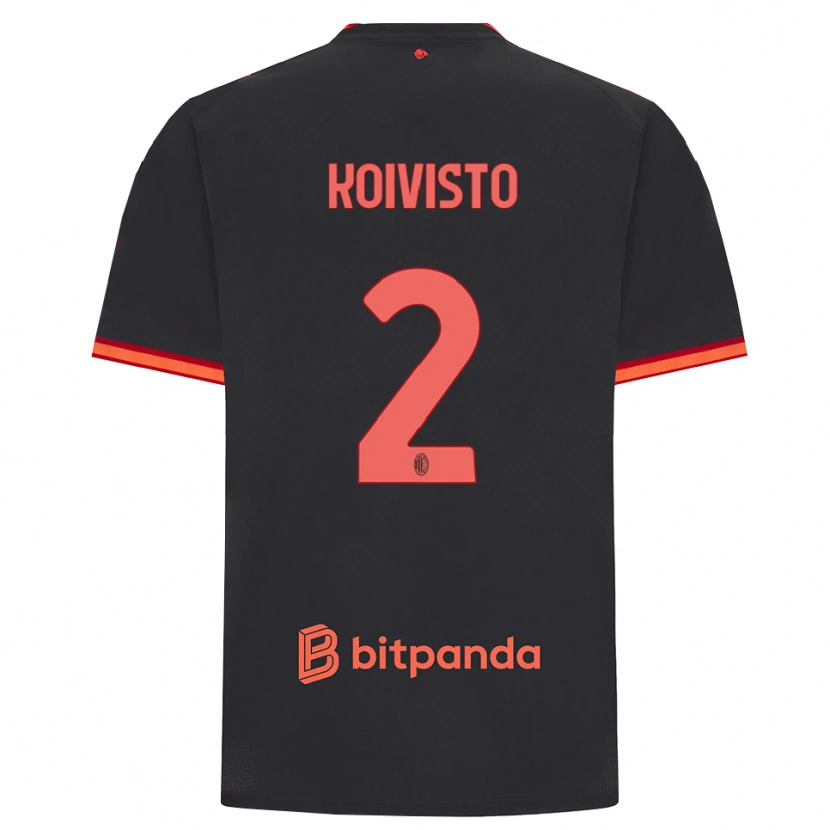 Danxen Pánské Emma Koivisto #2 Černá Červená Třetí Hráčské Dresy 2026/27 Dres