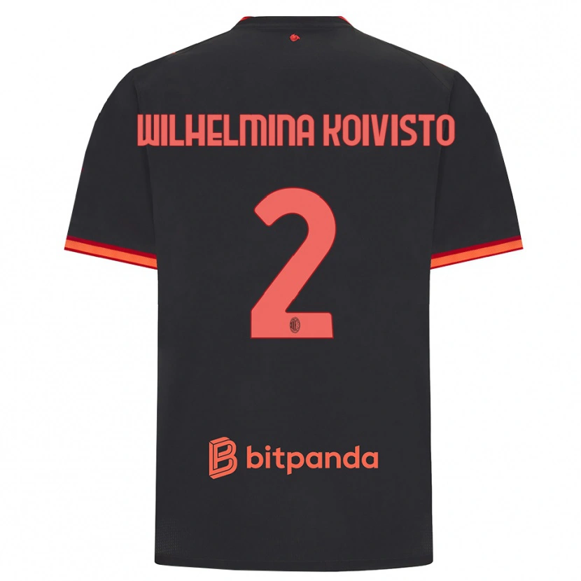 Danxen Pánské Emma Wilhelmina Koivisto #2 Černá Červená Třetí Hráčské Dresy 2026/27 Dres