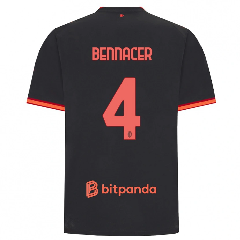 Danxen Pánské Ismael Bennacer #4 Černá Červená Třetí Hráčské Dresy 2026/27 Dres